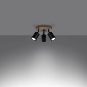 Sollux SL.1292 - Bodové svietidlo VERDO 3xGU10/10W/230V čierna