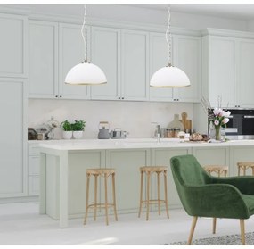 Luster na reťazi SUGAR 1xE27/60W/230V biela/zlatá