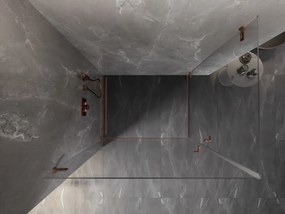 Mexen Lunar-B Duo výklopný sprchový kút 90 x 75 cm, číre sklo, medená matná, 832-090L-075P-65-00