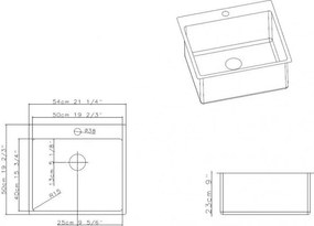 Nerezový drez Sinks Blocker 550 V, kartáčovaný