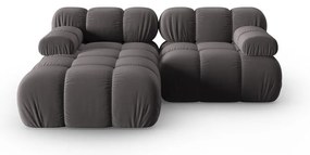 Tmavosivá zamatová pohovka 191 cm Bellis – Micadoni Home