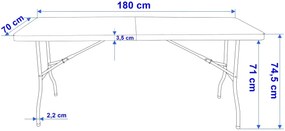 Cateringový skládací stůl Bali 180 cm bílý