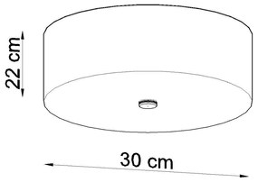 Stropné svietidlo Skala, 1x čierne textilné tienidlo, (biele sklo), (fi 30 cm)