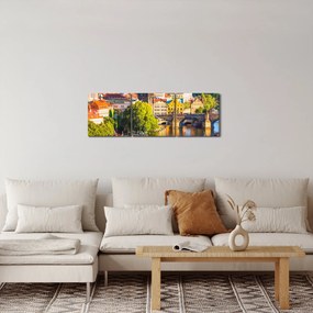 Obraz - Praha II. (s hodinami) (90x30 cm)