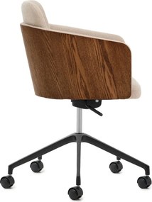 Hnedá čalúnená kancelárska stolička Madai – Kave Home