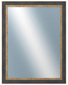DANTIK - Zrkadlo v rámu, rozmer s rámom 70x90 cm z lišty ZVRATNÁ modrozlatá plast (3068)