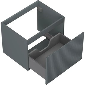 Mexen Rivel, kúpeľňová skrinka 60 cm, 1 zásuvka, drážkovaná, grafitová matná, 91A20-06047-1-BF66