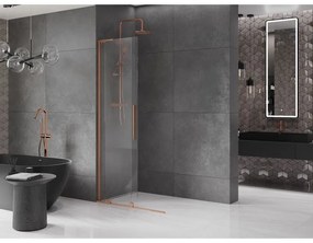 Mexen Velar L, posuvná sprchová zástena Walk-in 120 x 200 cm, 8mm číre sklo, medená matná, 871-120-003-03-65