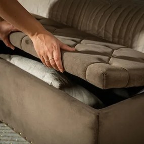 Velúrová lavica KARING s úložným priestorom