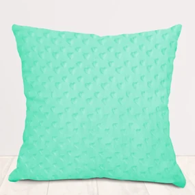 Biante Detská obliečka na vankúš Minky 3D srdiečka MKS-002 Mintová 70 x 90 cm