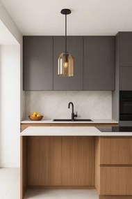 Toolight Amber, závesné svietidlo 1xE27 APP1704-1PC, hnedá-čierna, OSW-04335