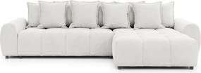 Biela rohová pohovka (pravý roh/s leňoškou) Albane – Ropez