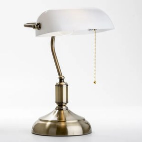 Brilagi - Stolná lampa BANK OFFICE 1xE27/60W/230V mosadz/biela