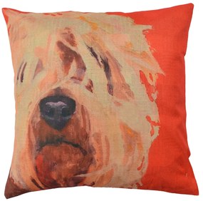 Červený povlak na vankúš s psím motívom Psy - 43 * 43 cm