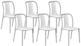 Sada 6 záhradných stoličiek biela/sivá SPEZIA Beliani