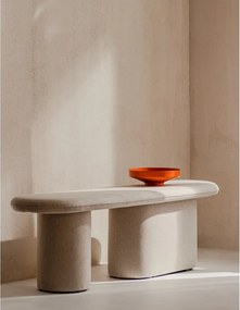 Béžová vlnená polstrovaná lavica Rull – noo.ma