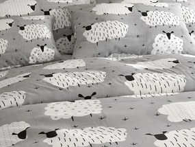 Bavlnené obliečky SHEEP POLY sivé Rozmer obliečky: 70 x 90 cm | 140 x 220 cm