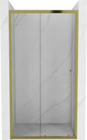 Mexen Apia, posuvné dvere do otvoru 105 x 190 cm, 6mm číre sklo, zlatý profil, 845-105-000-50-00