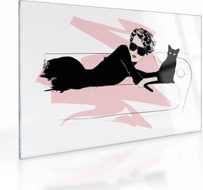 Sklenený obraz - Fashion lady (70x50 cm)