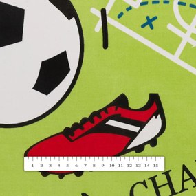 Biante Detský bavlnený okrúhly obrus Sandra SA-645 Futbal to je hra - na zelenom Ø 110 cm