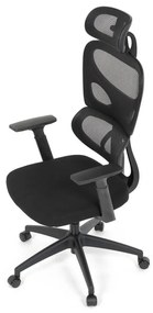 Kancelárska ergonomická stolička GRANT - sieť, látka, čierna