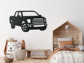 drevko Drevená nálepka do detskej izby Pick-up Rozmer obrazu: 25,5 x 44,5 cm, Farba dekorácie: Čierna