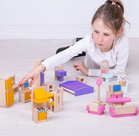 Bigjigs Toys Drevený nábytok do domčeka pre bábiky