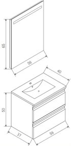 Kúpeľňová skrinka s umývadlom VEDO + LED zrkadlo LED/10W/230V IP44 biela