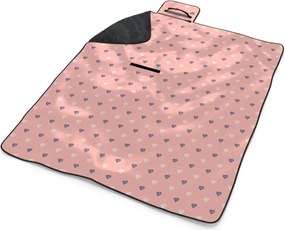 Sablio Plážová deka Srdiečka na ružovej: 200x140 cm