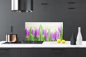 Sklenený obklad Do kuchyne Tulipány kvety príroda 140x70 cm
