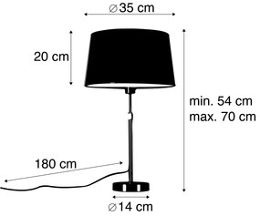 Stolná lampa z ocele s bielym tienidlom 35 cm nastaviteľná - Parte