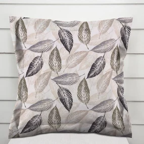 Biante Dekoračná obliečka na vankúš s lemom PML-056 Zeleno-čierne listy na béžovom 45 x 45 cm