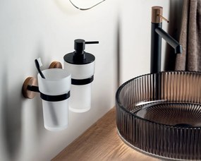 Sapho Sapho, LARISSA pohár, mliečne sklo, čierna/zlatá matná, WS004BG