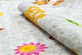 JUNIOR 52104.801 umývací koberec Safari, zvieratá pre deti protišmykový - sivá Veľkosť: 80x150 cm