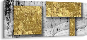 Obraz - Zlaté štvorce N⁰3 (120x50 cm)