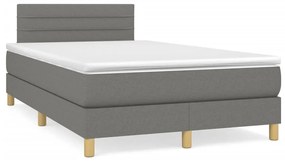 Boxspring posteľ s matracom, tmavosivá 120x190 cm, látka 3269780