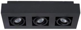 LUCIDE 09119/16/30 XIRAX stropné bodové stmievateľné svietidlo 3xGU10/5W LED čierna