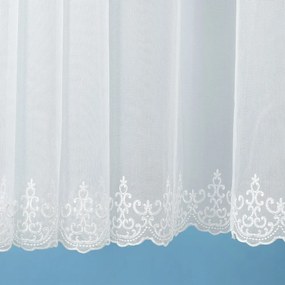 Svetlo smotanová záclona s perleťovo vytkávanou bordúrou zámocký vzor do oblúčka ZAC-026 výška 300 cm Iba metráž