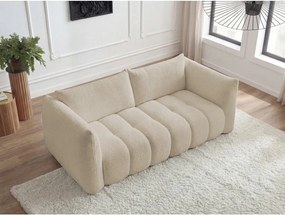 Béžová pohovka z textílie buklé 234 cm Azra – Bobochic Paris