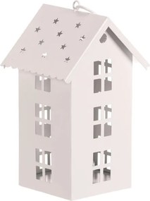Lampáš domček s LED osvetlením biely LUC324-M