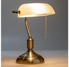 Brilagi - Stolná lampa BANK OFFICE 1xE27/60W/230V mosadz/biela