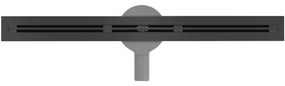 Mexen Flat Super Slim, super tenký odtokový žľab s 360° rotačným sifónom 60 cm, čierna matná, 1751060