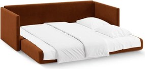 Zamatová rozkladacia pohovka v terakotovej farbe 209 cm Shannon – Cosmopolitan Design