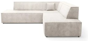 Rozkladacia rohová sedacia súprava TERAMO do L, pravostranná, s úložným priestorom, béžová
