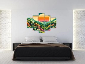 Obraz - Pestrofarebný západ slnka (150x105 cm)