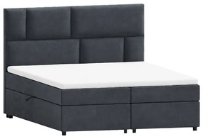 Tmavosivá boxspring posteľ s úložným priestorom 140x200 cm Lola – Ropez