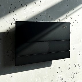 Rea Rea, podomietkový WC systém K011A-Q + čierne splachovacie tlačidlo typ T, KPL-E0056