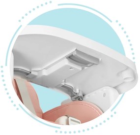 skladacia detská stolička na kŕmenie 3 v 1 ružová