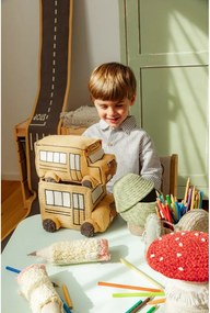 Okrovožltý látkový detský kôš na hračky 22x19x15 cm School Bus – Lorena Canals