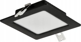 LED panelové stropní svítidlo pro zapuštěnou montáž 6W, černé čtvercové, 4000K